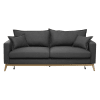 Ausziehbares 3-Sitzer Sofa aus Stoff, schiefergrau